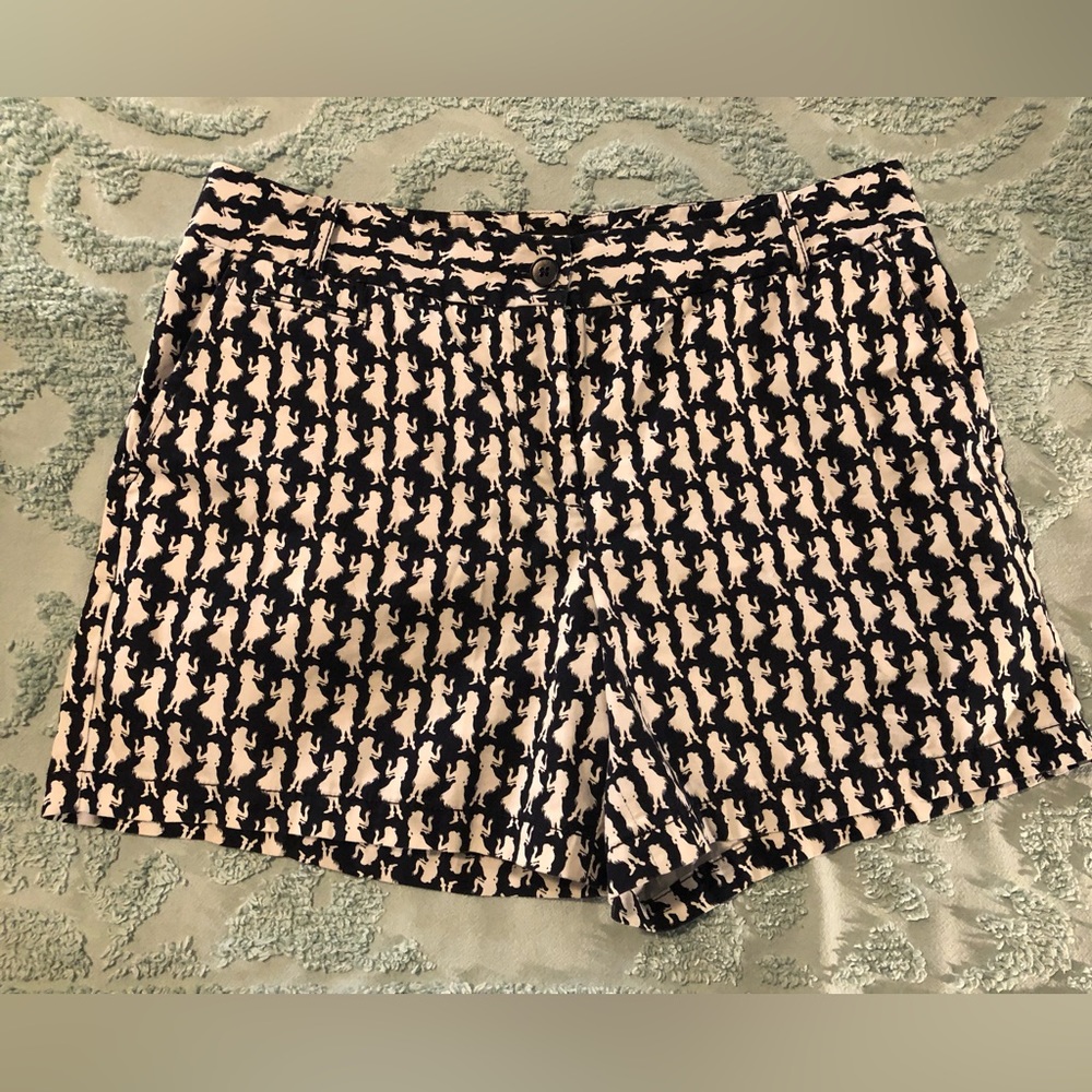 Talbots navy blue and white hula girl shorts, size 8.